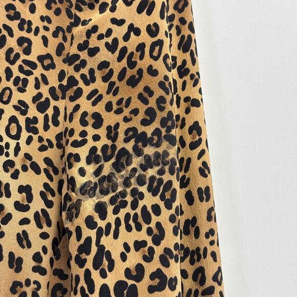 Vintage Cohort X Womens Old Money Mob Wife Silk Leopard Print Top Size S Classic - Picture 8 of 10